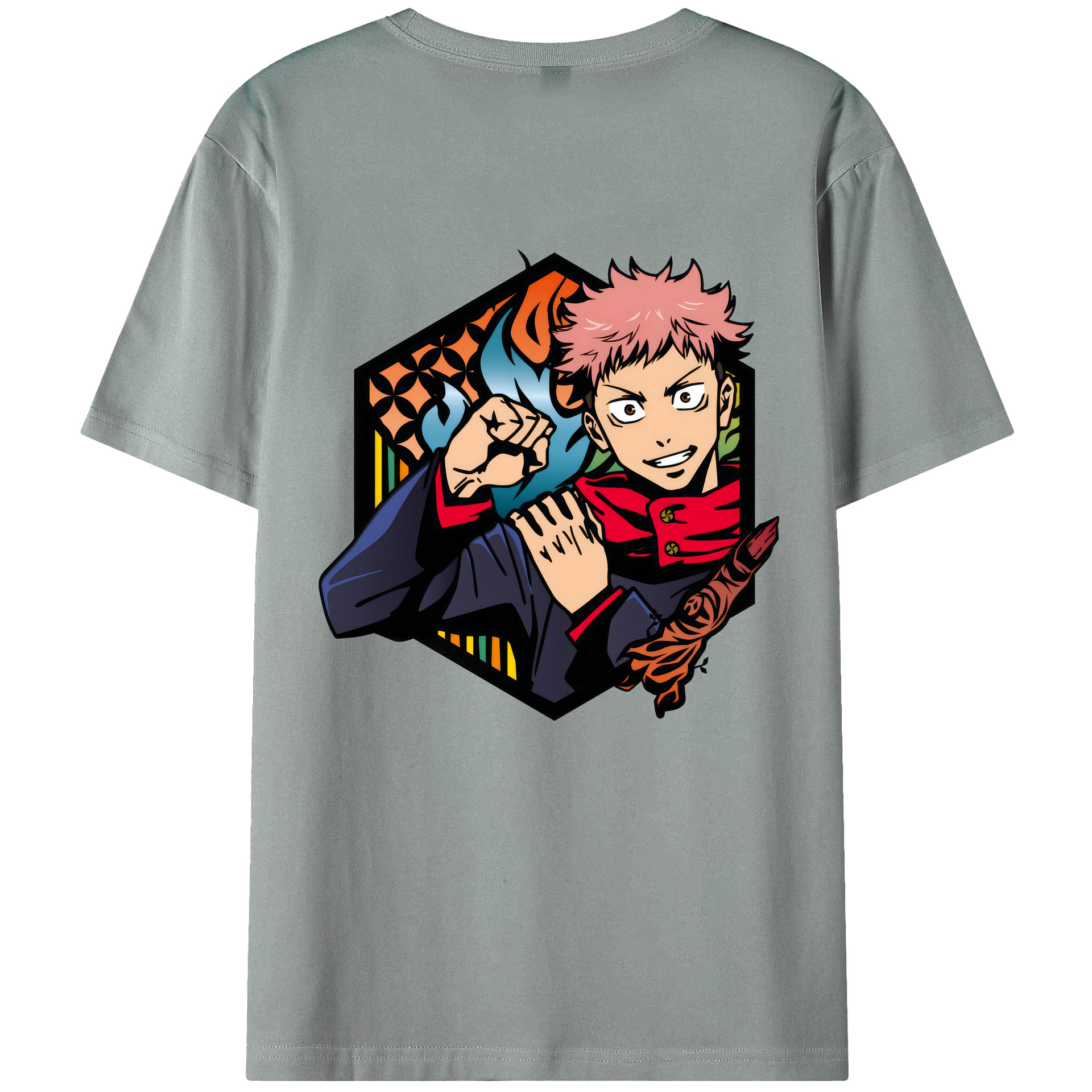 （画像用） 呪術廻戦 Jujutsu Kaisen 綿100％ メンズ半袖Tシャツ（バックプリント） 通気性